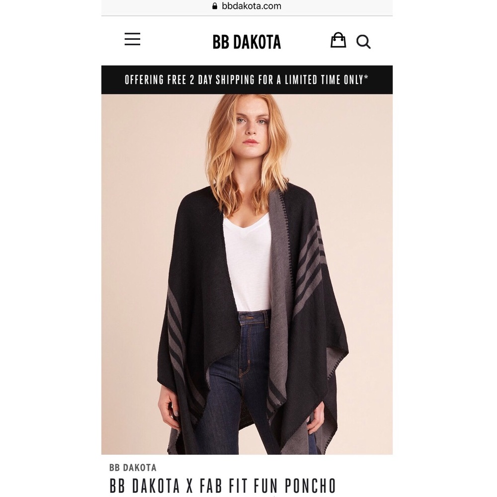 B.B. Dakota Black Poncho